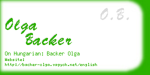 olga backer business card